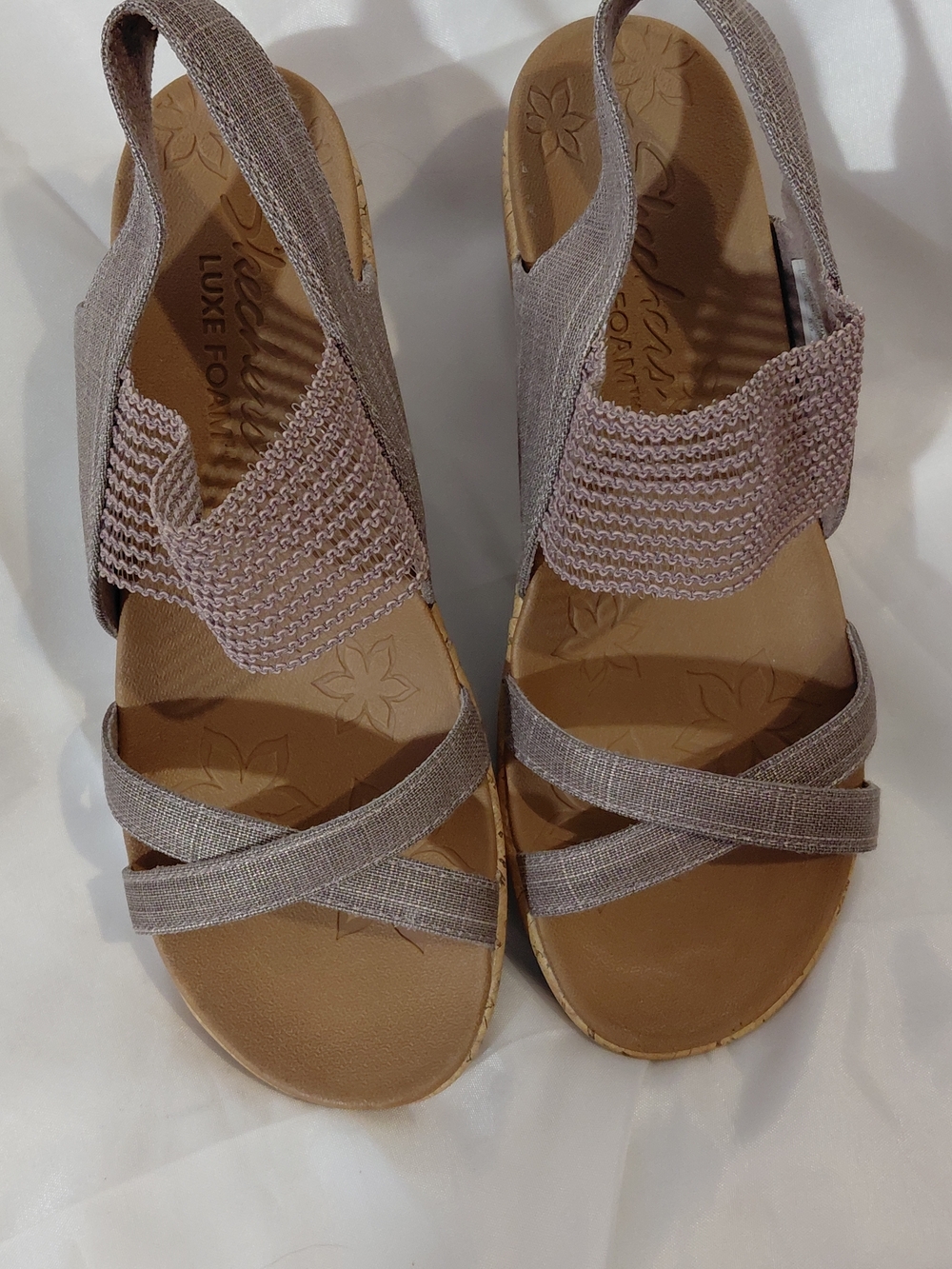 Skechers Women's Taupe Strappy Slingback Sandals
